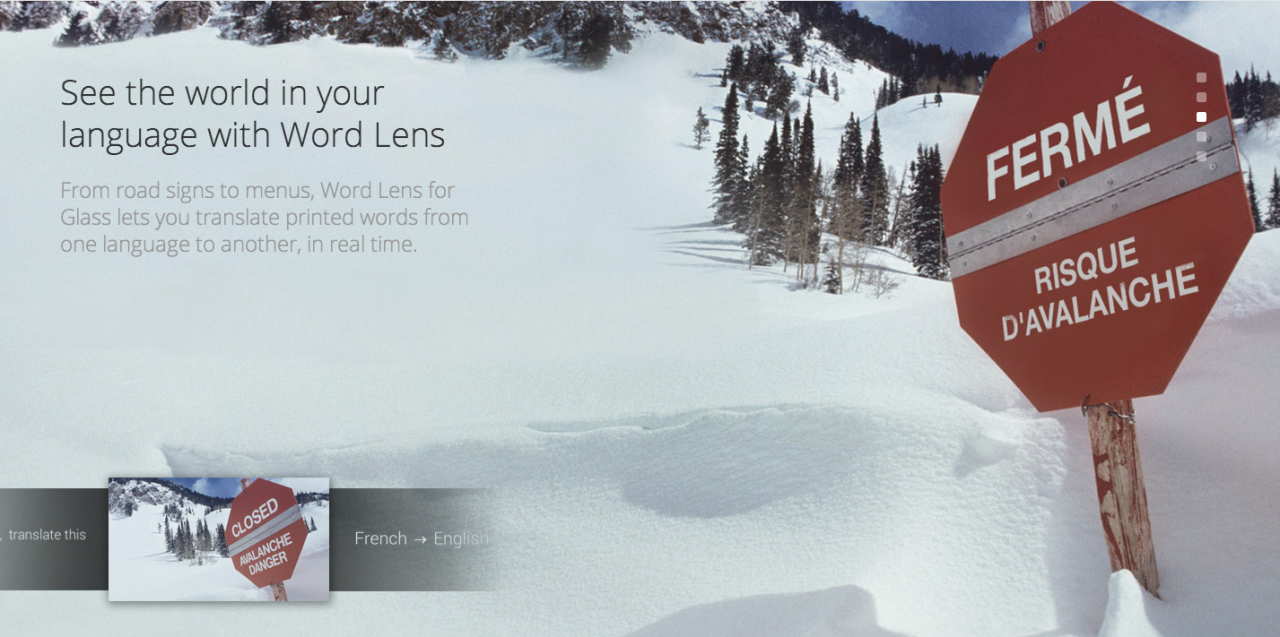 Word lens en Google Glass vertalen op reis